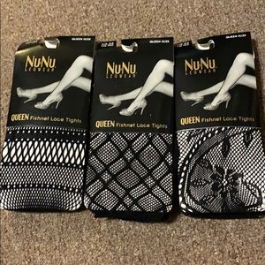 3 Pair Fishnet Tights Black